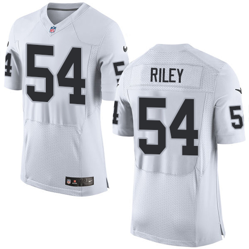 Men's Elite Perry Riley Nike Jersey White Road - #54 NFL Oakland Raiders